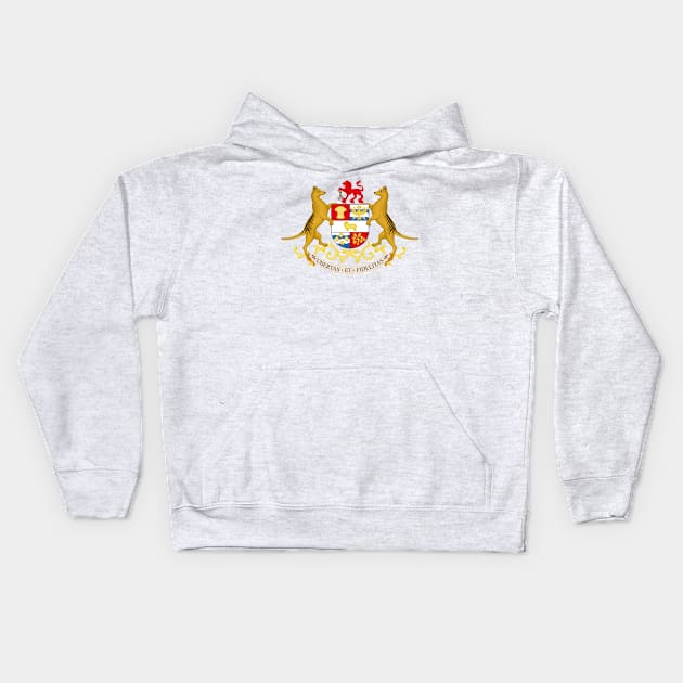 Tasmanian Coat of Arms Kids Hoodie by Rosettemusicandguitar